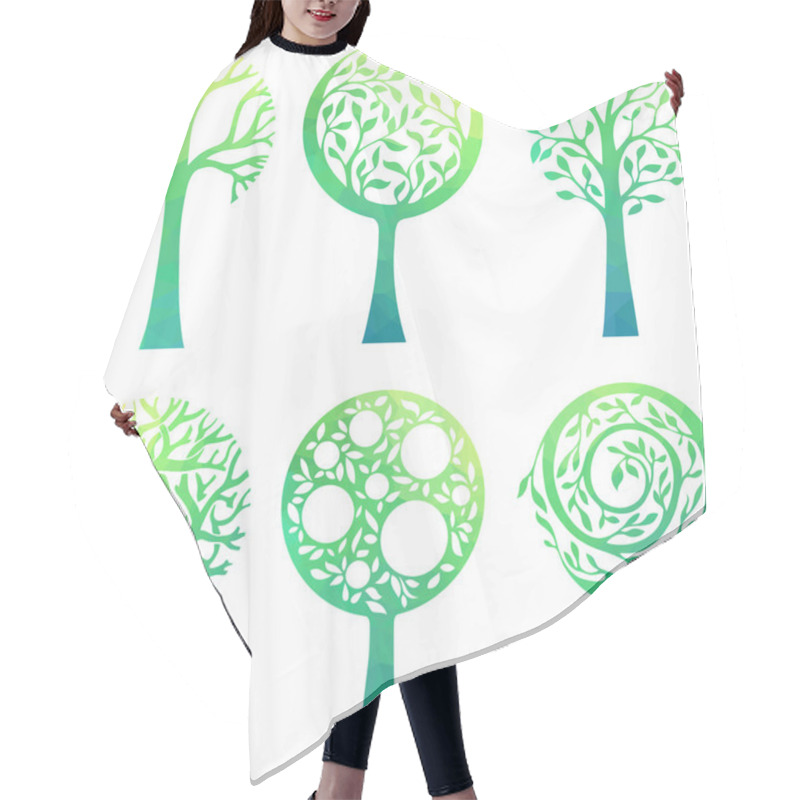 Personality  Ornate Green Trees Hair Cutting Cape