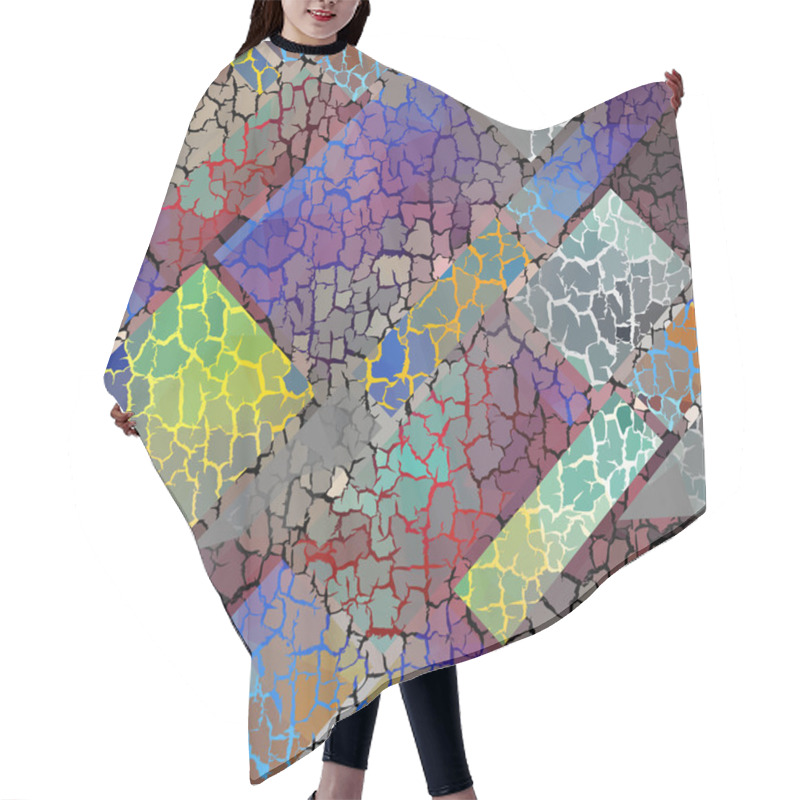 Personality  Geometric Pattern With Grunge Effect. Hair Cutting Cape