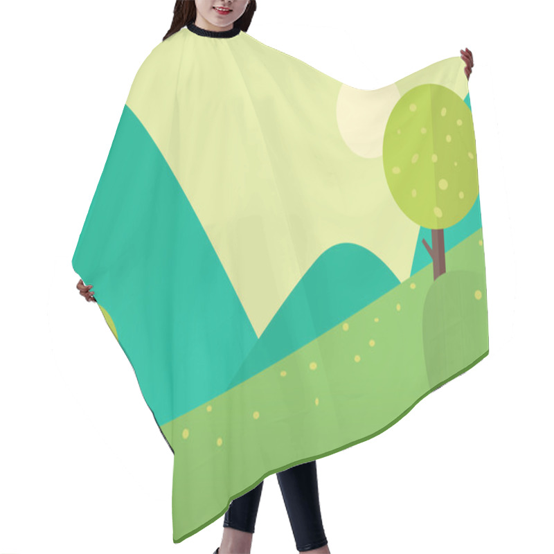 Personality  Spring Landscape Background Hair Cutting Cape