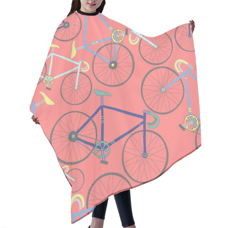 Personality  Decorative Seamless Pattern With Racing Bikes Hair Cutting Cape