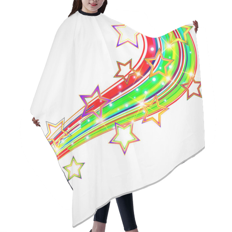 Personality  Bright Abstract Background With Stars. Hair Cutting Cape