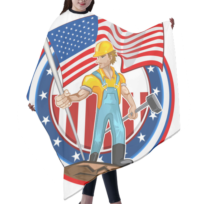 Personality  American Worker Labor Day Hair Cutting Cape