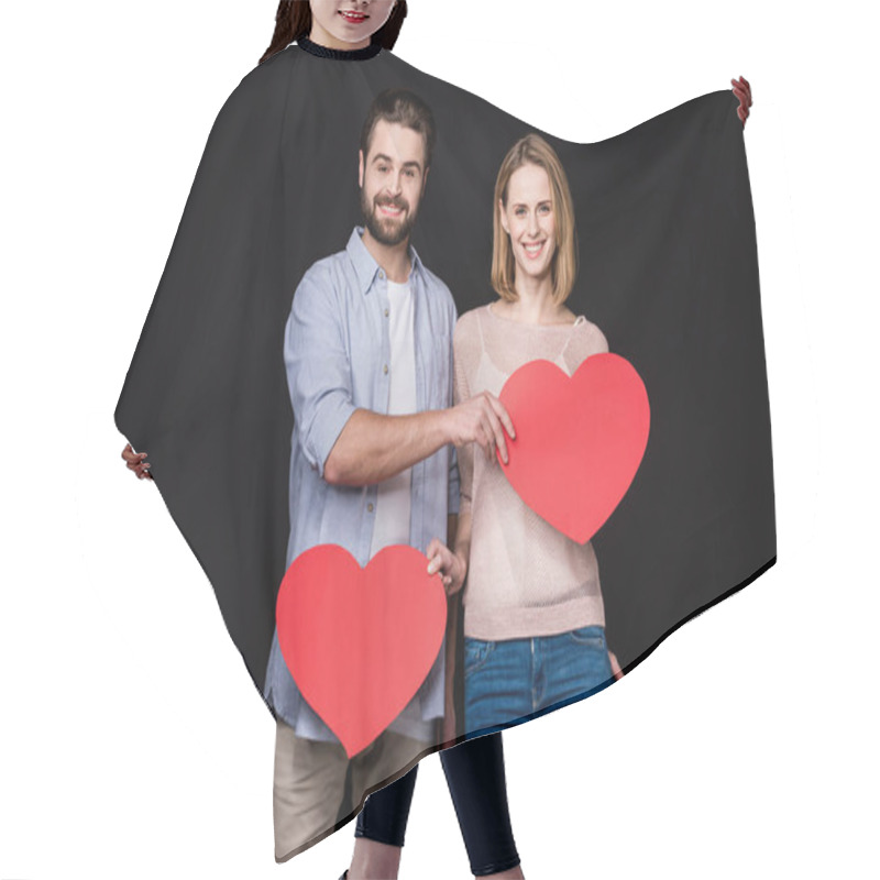 Personality  Couple With Paper Hearts Hair Cutting Cape