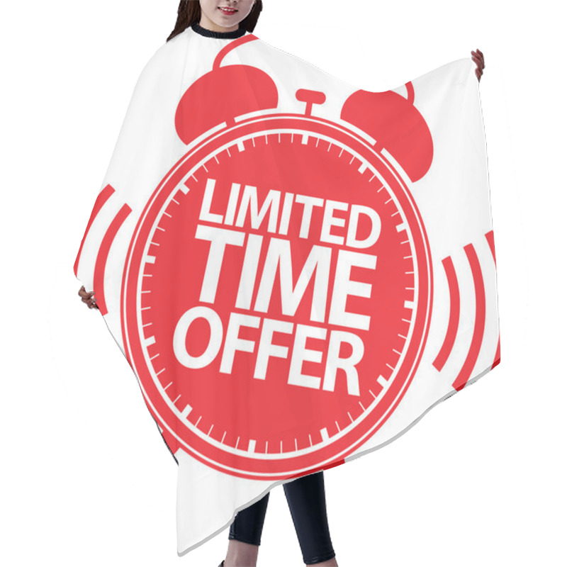 Personality  Limited Time Offer Red Label, Vector Illustration  Hair Cutting Cape