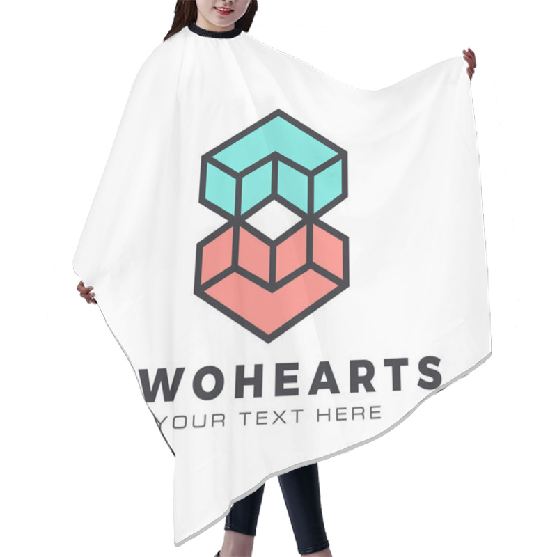 Personality  Two Geometric Hearts Hair Cutting Cape