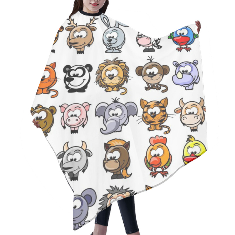 Personality  Cartoon Vector Animals Hair Cutting Cape