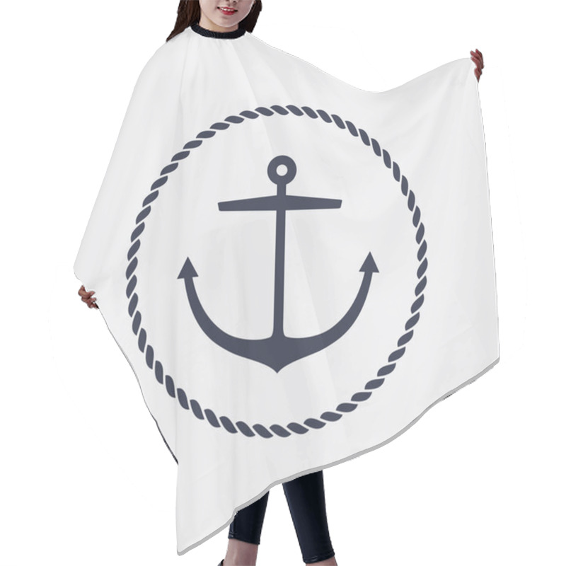 Personality  Anchor Emblem Design Hair Cutting Cape