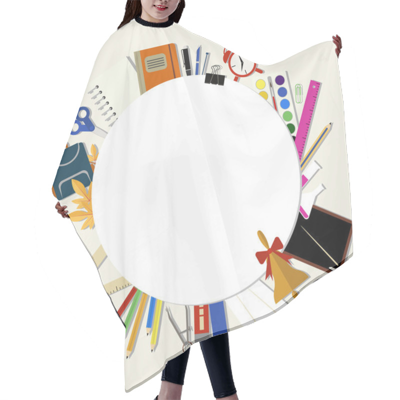 Personality  White Circle School Hair Cutting Cape