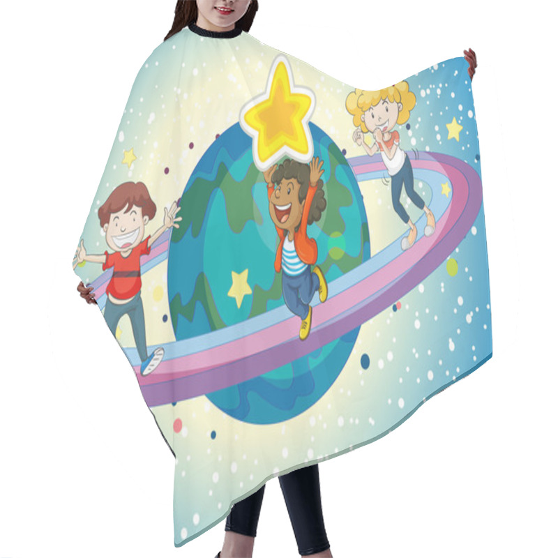 Personality  Kids On A Saturn Hair Cutting Cape