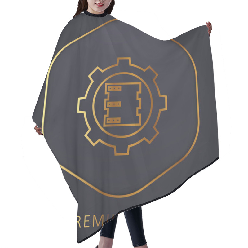 Personality  Big Data Golden Line Premium Logo Or Icon Hair Cutting Cape