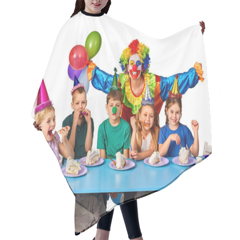 Personality  Birthday Child Clown Playing With Children. Kid Holiday Cakes Celebratory. Hair Cutting Cape