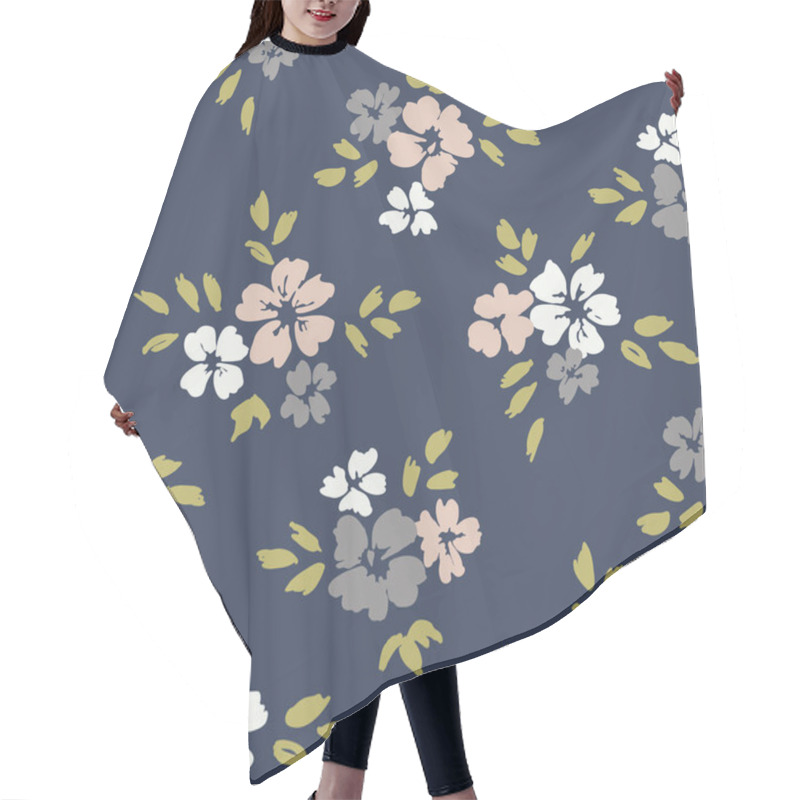 Personality  Hand Painted Large Scale Floral Vector Seamless Pattern On Dark Background Hair Cutting Cape