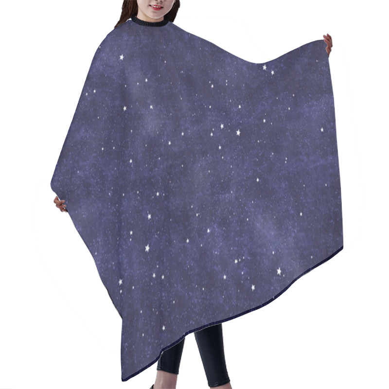 Personality  Beautiful Starry Blue Background, Christmas Texture With White Stars And Snow Hair Cutting Cape