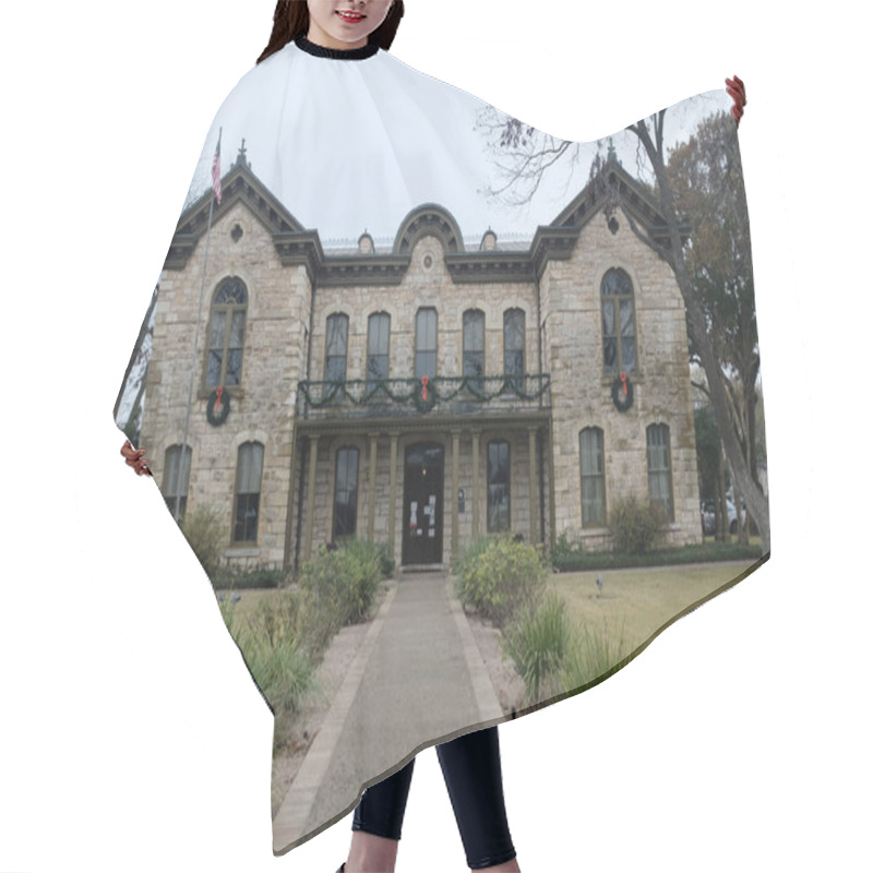 Personality  A Beautiful View Of The Old Library In Fredericksburg, Texas, Usa Hair Cutting Cape