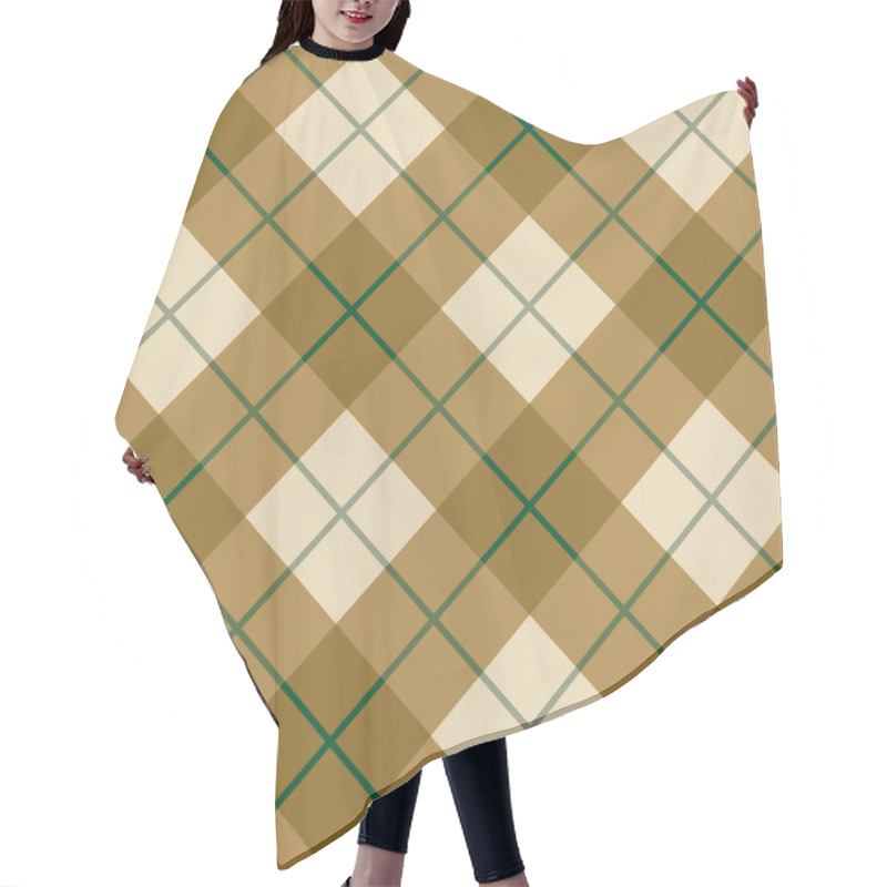 Personality  Bias Plaid_Brown-GreenStripe Hair Cutting Cape