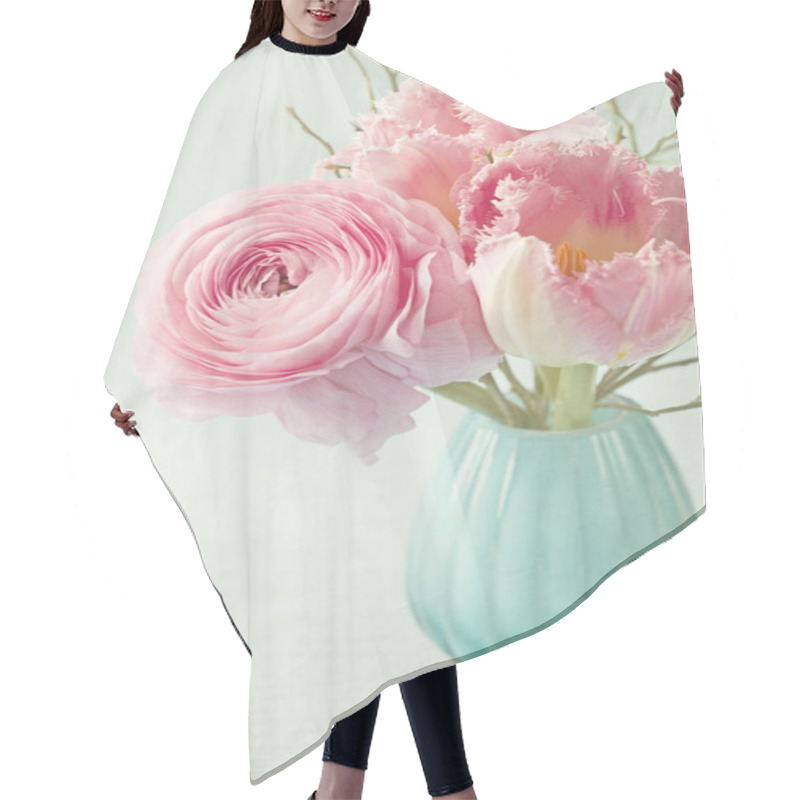 Personality  Pink Flowers Hair Cutting Cape