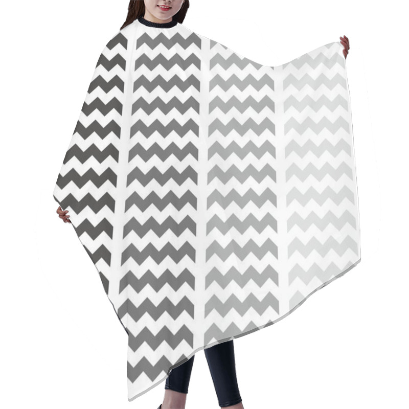 Personality  Tile Vector Chevron Pattern Set With White And Grey Zig Zag Background Hair Cutting Cape