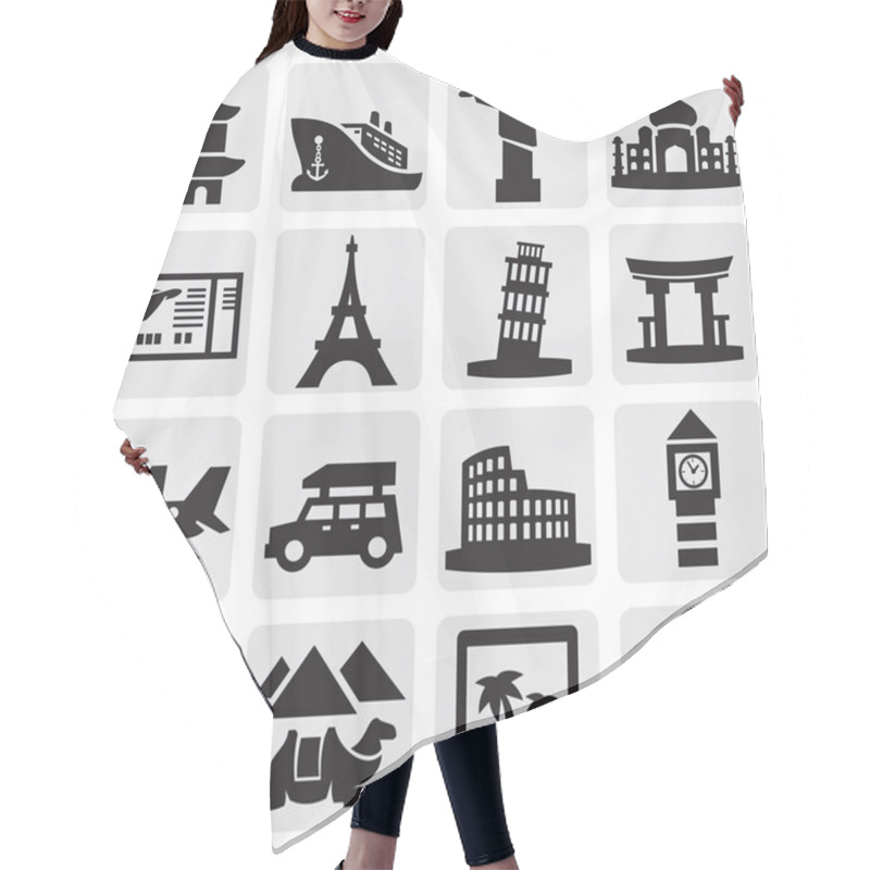 Personality  Travel And Landmarks Set Hair Cutting Cape