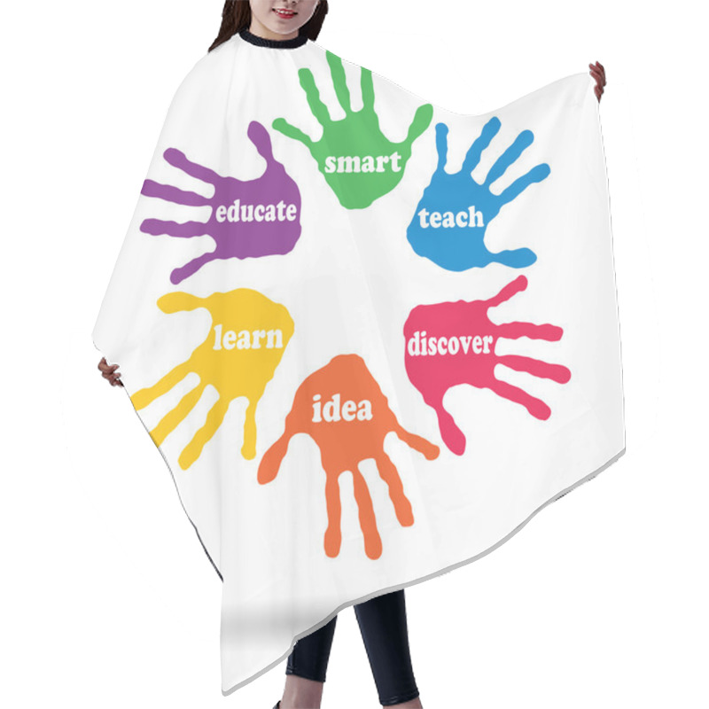 Personality  Hands Prints Word Cloud Text Hair Cutting Cape