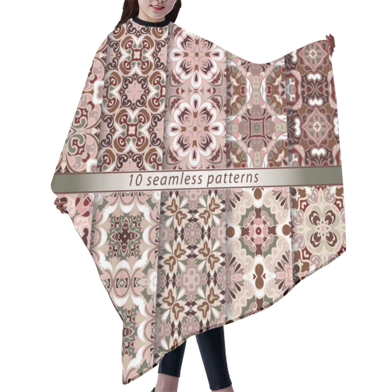 Personality  Set Of Seamless Oriental Patterns Hair Cutting Cape