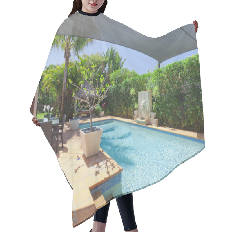 Personality  Backyard With Swimming Pool Hair Cutting Cape