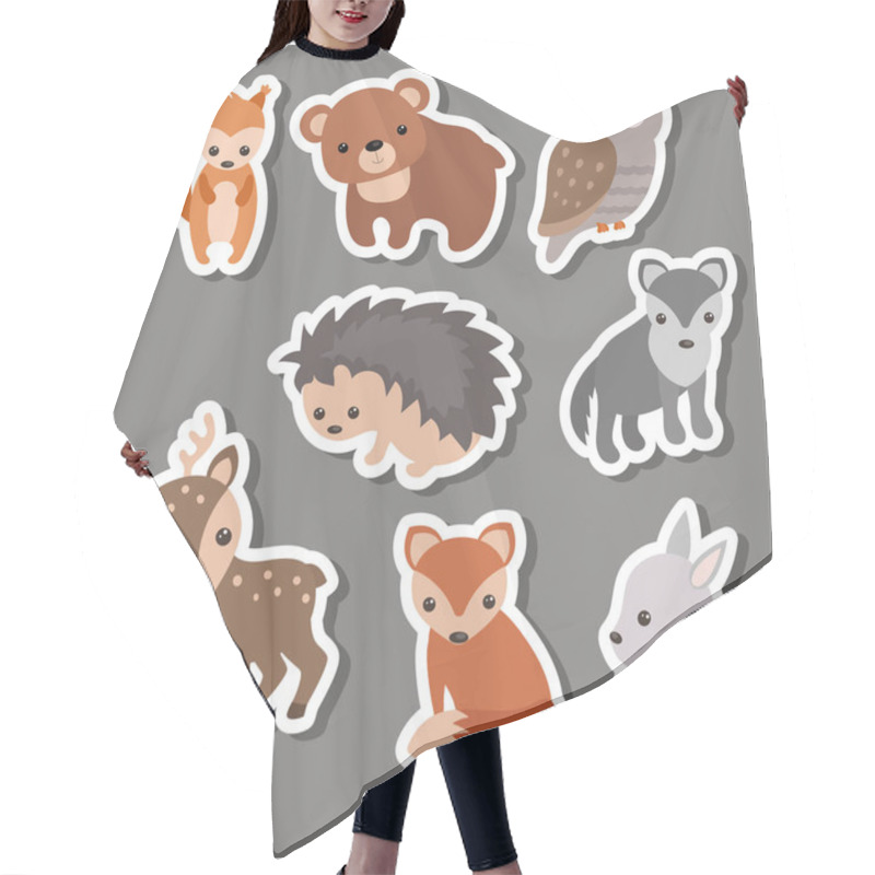 Personality  Forest Animal Stickers. Hair Cutting Cape