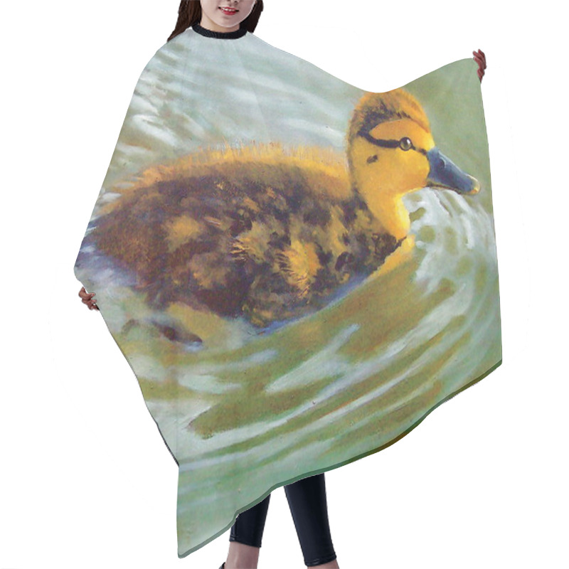 Personality  Painting Of Duckling Swimming Hair Cutting Cape