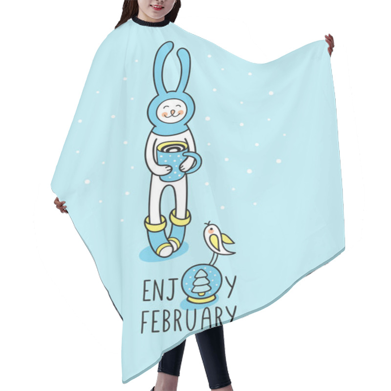 Personality  Enjoy February Card  Hair Cutting Cape