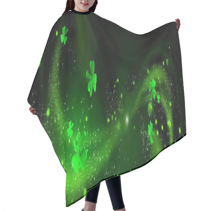 Personality  St. Patrick's Day Green Blurred Background With Shamrock Leaves. Hair Cutting Cape