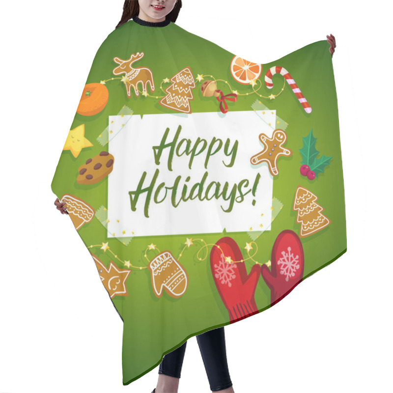 Personality  Merry Christmas And Happy New Year Card Hair Cutting Cape