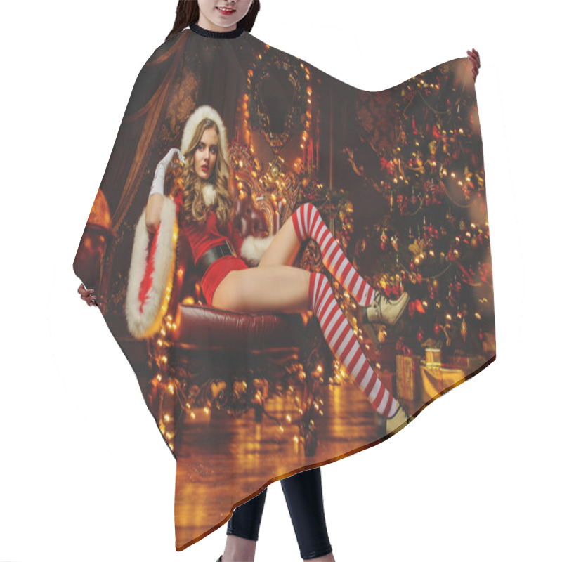 Personality  Attractive Santa Girl Hair Cutting Cape