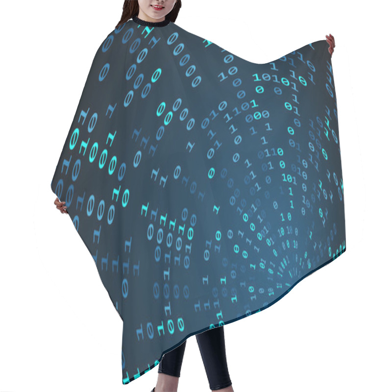 Personality  Binary Code Tunnel, Vector Background   Hair Cutting Cape