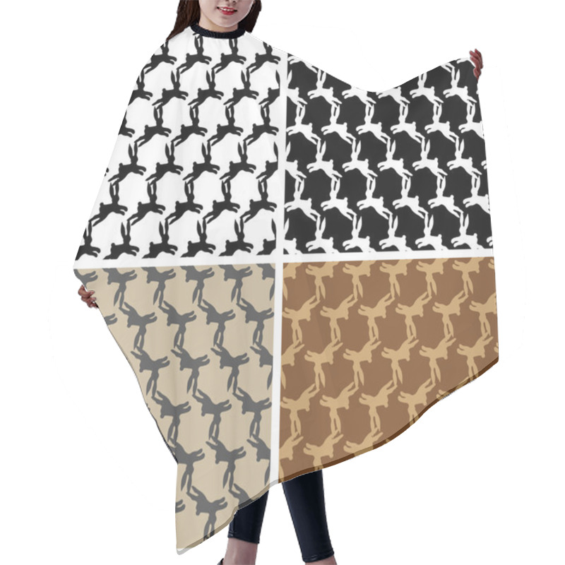 Personality  Set Of Patterns With Rabbits Hair Cutting Cape