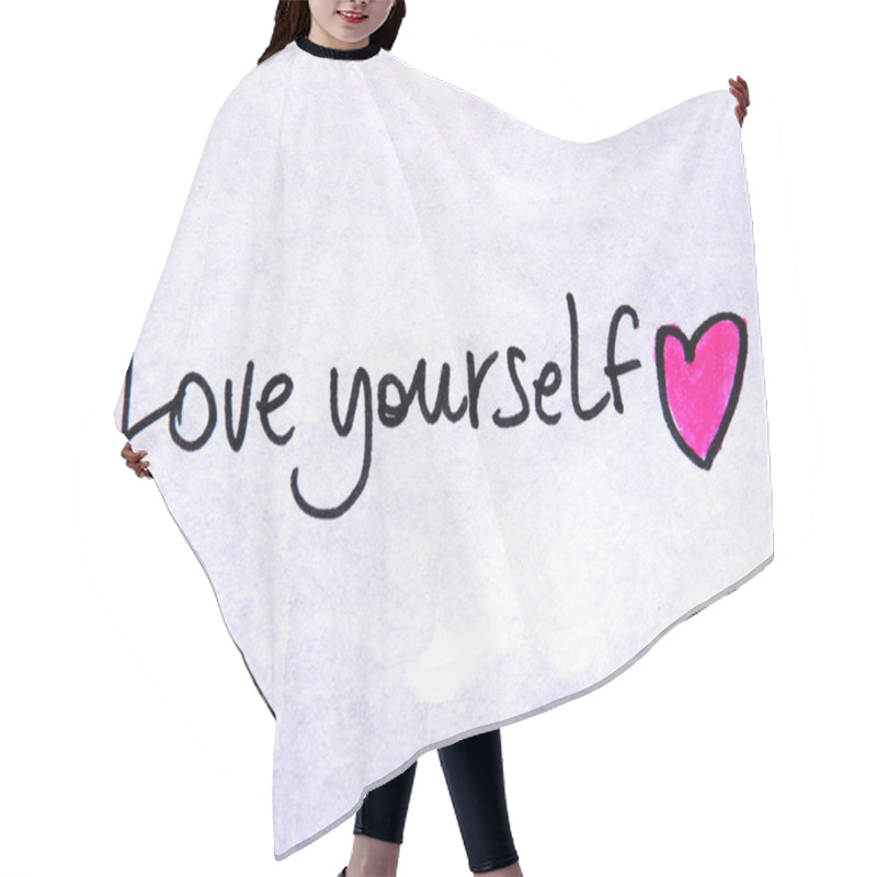 Personality  Love Yourself Message With Heart Hair Cutting Cape