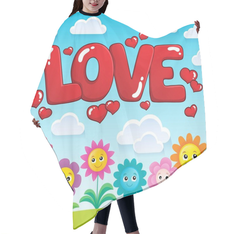 Personality  Word Love Theme Image 2 Hair Cutting Cape