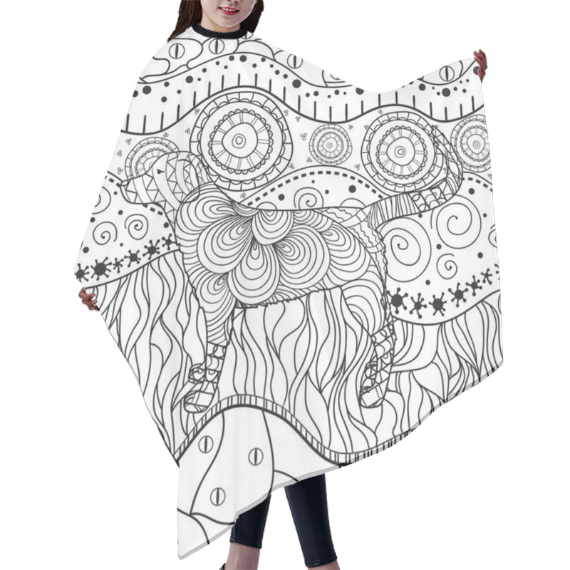 Personality  Illustration. Art Creation Hair Cutting Cape