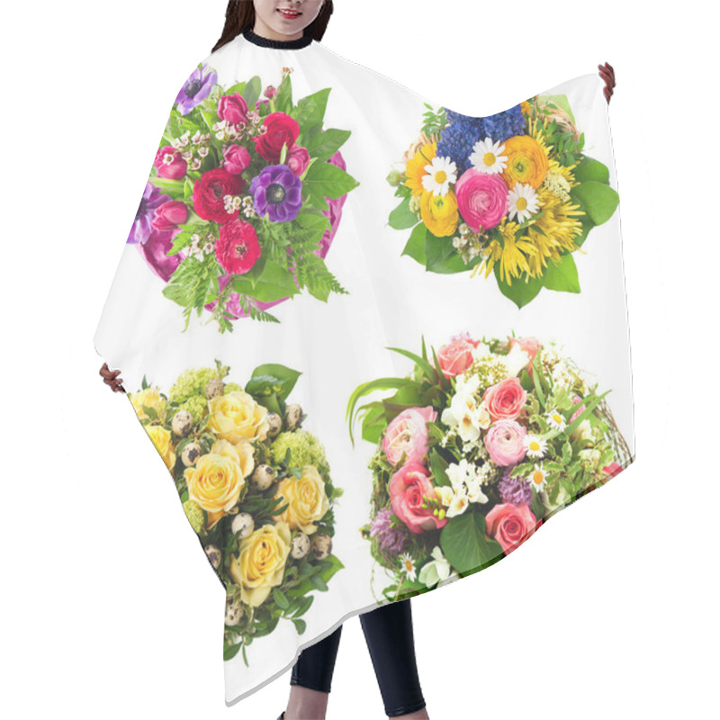 Personality  Roses, Tulips, Ranunculus, Hyacinth, Daisy, Anemone Hair Cutting Cape