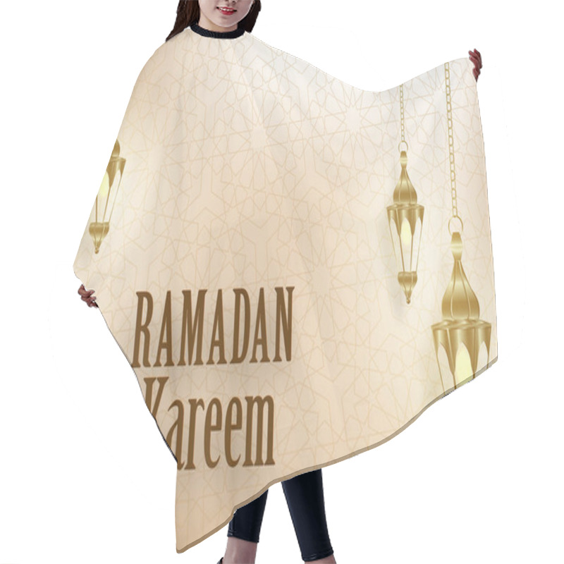 Personality  Ramadan Kareem Design On Islamic Background With Gold Pattern Hair Cutting Cape