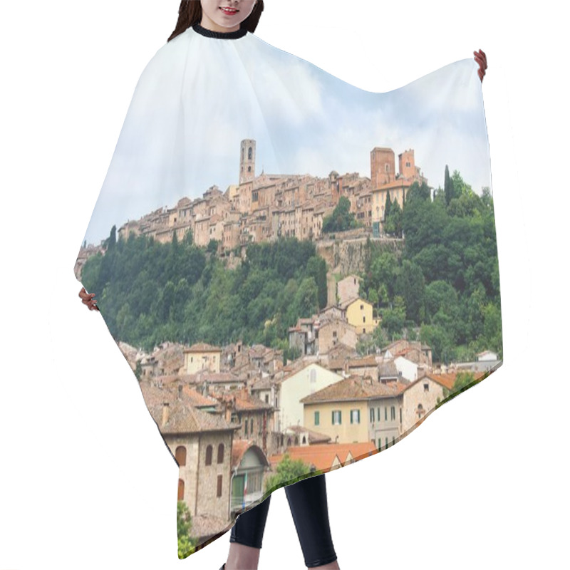 Personality  View Of The Historic Tuscan Town Of Colle Di Val D'Elsa Hair Cutting Cape