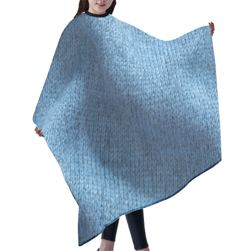 Personality  Texture Background Of Blue Polyester Fabric Hair Cutting Cape