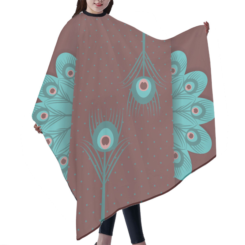 Personality  Peacock Feather Retro Background Hair Cutting Cape