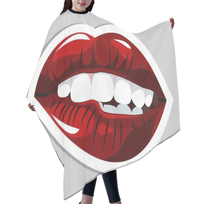 Personality  Beautiful, Sensual Female Lips Hair Cutting Cape