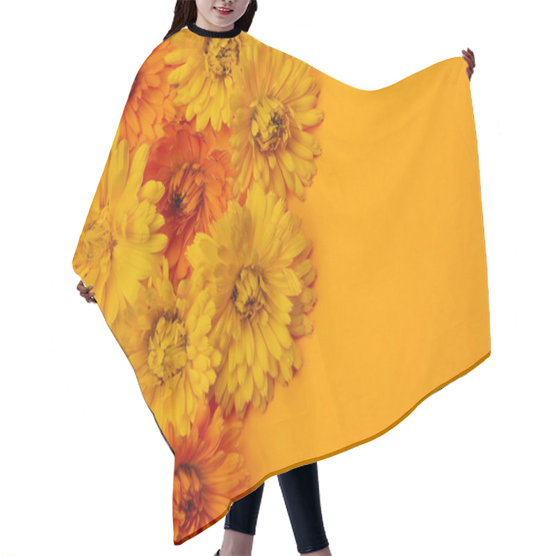 Personality  Calendula Flowers Background Hair Cutting Cape