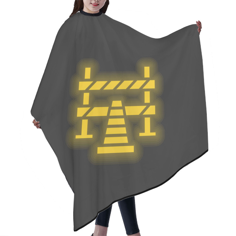 Personality  Barrier Yellow Glowing Neon Icon Hair Cutting Cape