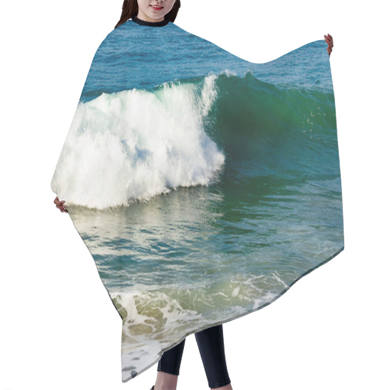 Personality  Breaking Wave On Ocean, Refleted In The Water With Open Ocean Hair Cutting Cape