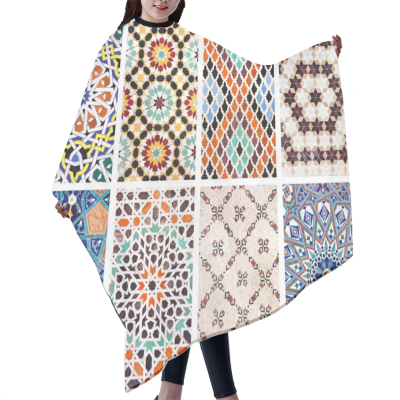 Personality  Set Of Banners With Detail Of Ancient Mosaic Walls Hair Cutting Cape