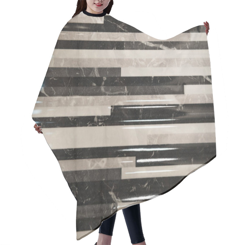 Personality  Background Of Black And White, Glossy Ceramic Tiles, With Marble Imitation, Top View Hair Cutting Cape