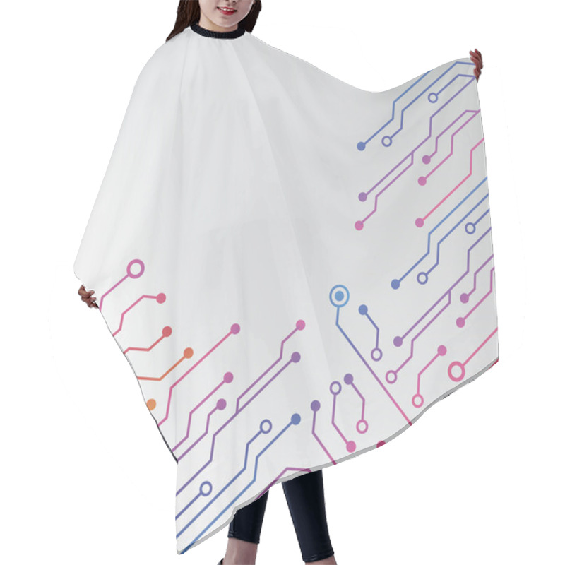 Personality  Circuit Board Pattern. Abstract Technology Hi-tech Circuit Board Texture Hair Cutting Cape