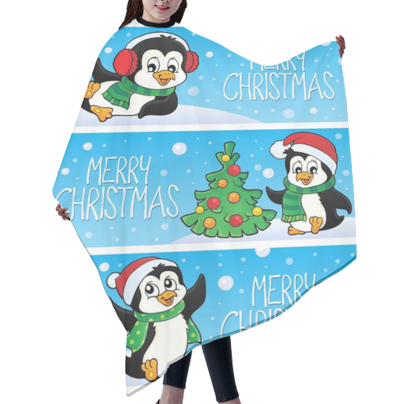 Personality  Merry Christmas Topic Banners 4 Hair Cutting Cape