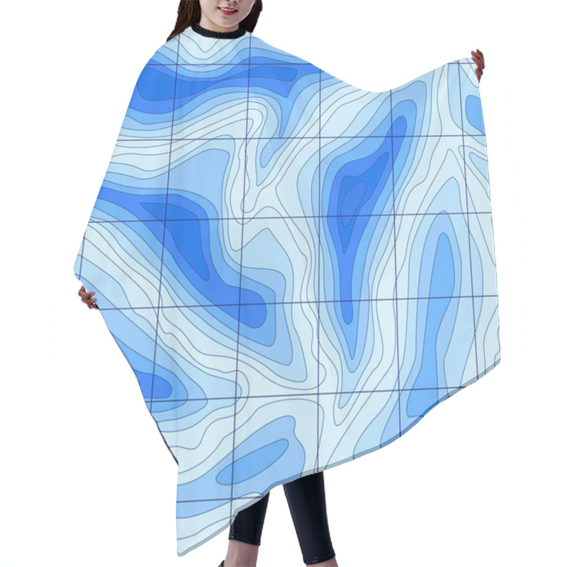 Personality  Seamless Abstract Topographical Map With Lines Of The Deep Sea. Hair Cutting Cape